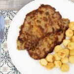 Chilean breaded beef escalopa with golden duchess potatoes