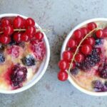 Chilean berry gratin with golden custard