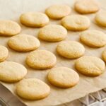 Homemade Chilean butter cookies, golden and crumbly, cut into shapes