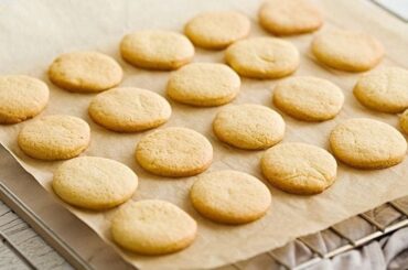 Homemade Chilean butter cookies, golden and crumbly, cut into shapes