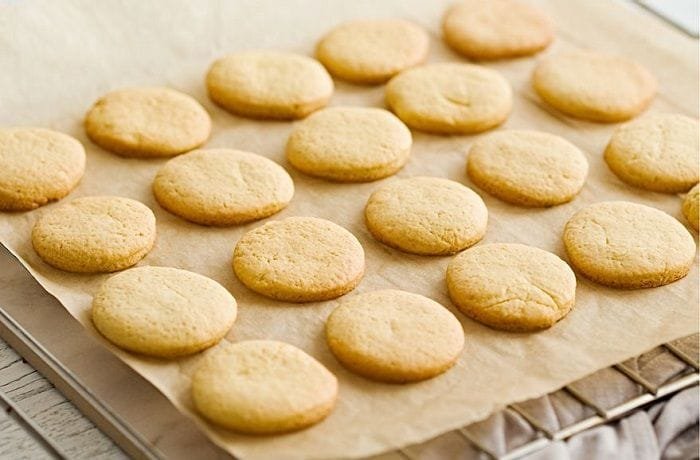 Homemade Chilean butter cookies, golden and crumbly, cut into shapes