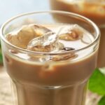 Chilean chocorrón cocktail of rum and chocolate milk served over ice