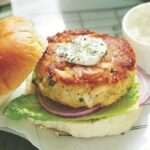 Chilean crab burger in a frica bun with tartar sauce