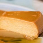 Chilean manjar flan with caramel sauce on a plate