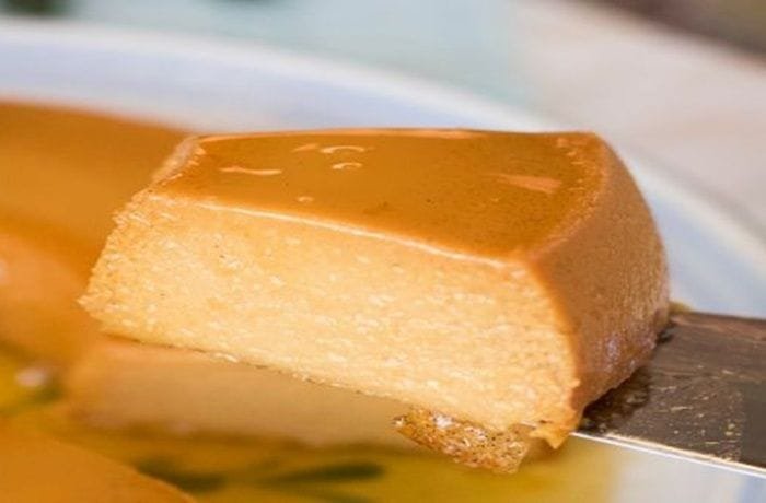 Chilean manjar flan with caramel sauce on a plate