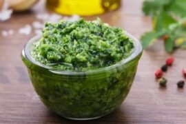 Chilean salsa verde with parsley and onion