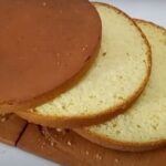 Traditional Chilean sponge cake, bizcocho para torta, golden and fluffy, ready to slice into layers