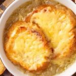 Chilean style French onion soup with cheese toast