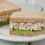 Homemade tuna sandwich with lettuce on toast