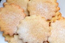 Crisp homemade Chilean wine cookies, galletas de vino, golden at the edges
