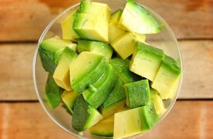 Chopped ripe avocado for no bake avocado tart