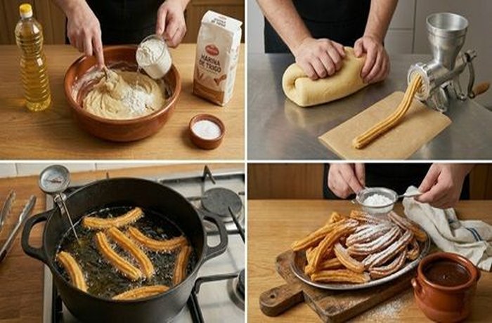 Making churro dough step by step