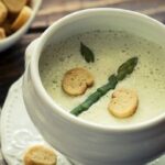 Homemade Chilean cream of asparagus soup