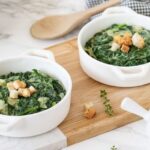 Creamed spinach in a white sauce