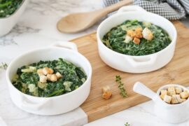 Creamed spinach in a white sauce