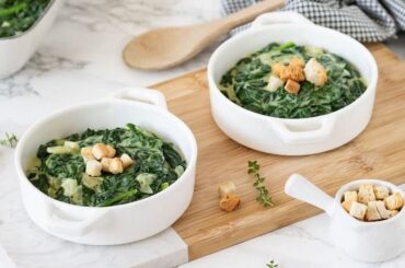 Creamed spinach in a white sauce
