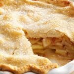 Homemade American apple pie with a golden double crust