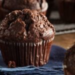 Easy homemade chocolate muffins with chocolate chunks