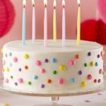 Homemade birthday cake with buttercream and sprinkles
