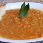 Egyptian red lentil soup in a bowl