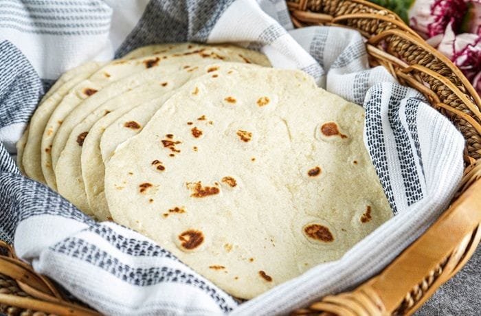 Wheat flour tortillas for chicken fajitas