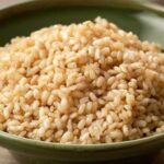 Fluffy cooked brown rice with separate grains, a gluten free side dish