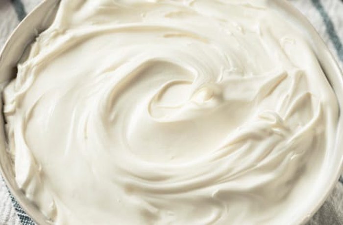 Heavy cream heated for chocolate ganache