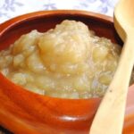 Homemade banana jam in a glass jar