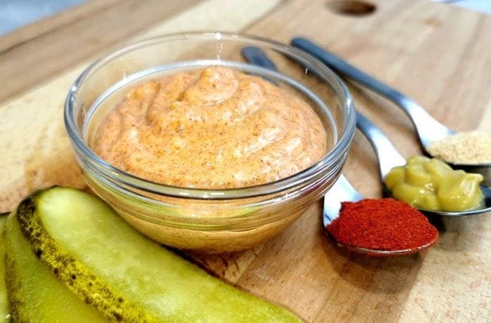 Homemade Big Mac style burger sauce in a small bowl