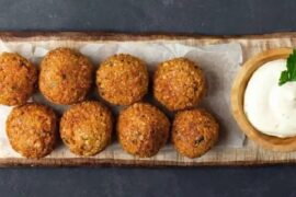 Homemade chickpea falafel with herbs