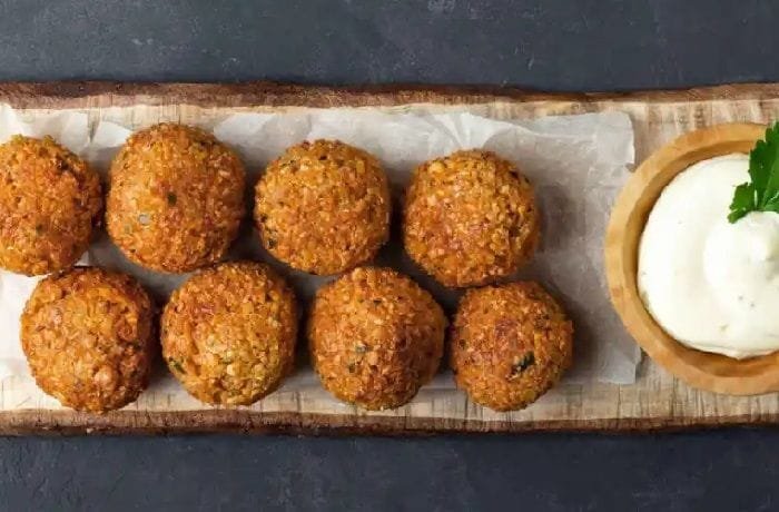 Homemade chickpea falafel with herbs