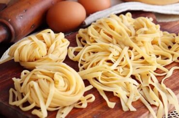 Homemade fresh egg pasta nests