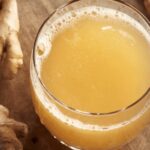 Homemade ginger beer with lemon in a glass