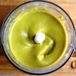 Homemade green pistachio cream in a jar