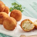 Golden homemade rice croquettes