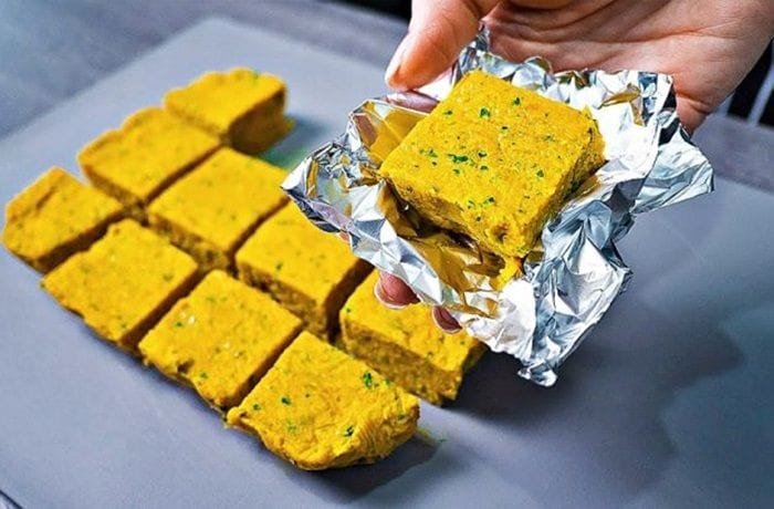 Homemade frozen vegetable bouillon cubes