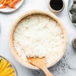 Seasoned Japanese sushi rice in a bowl