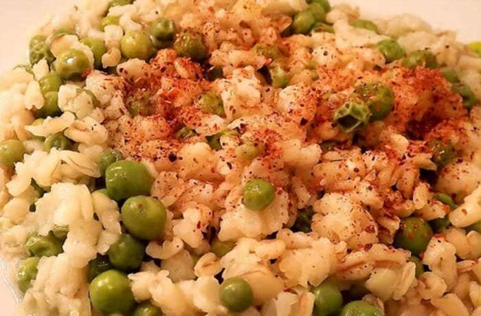 Mapuche toasted dried peas with mote, alfish iyagel