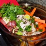 Mapuche cocimiento de verduras, a one pot stew of potatoes, beans, squash, corn, and pork ribs