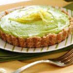 No bake Chilean avocado and condensed milk tart with a cookie crust