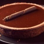 No bake chocolate tart sprinkled with flor de sal