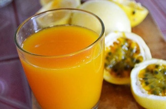 Passion fruit pulp strained without seeds for mousse