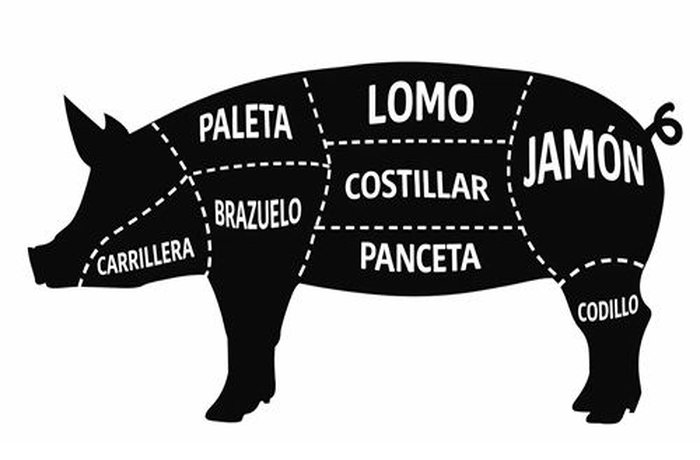Chart of pork cuts