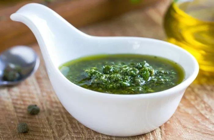Provençal garlic and parsley sauce in a bowl