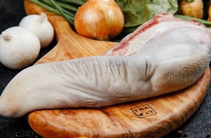 Raw beef tongue for beef tongue in mushroom sauce