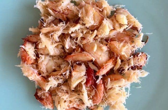 Shredded crab meat for Chilean crab burgers