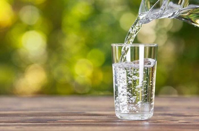 Fresh water for blending almond milk